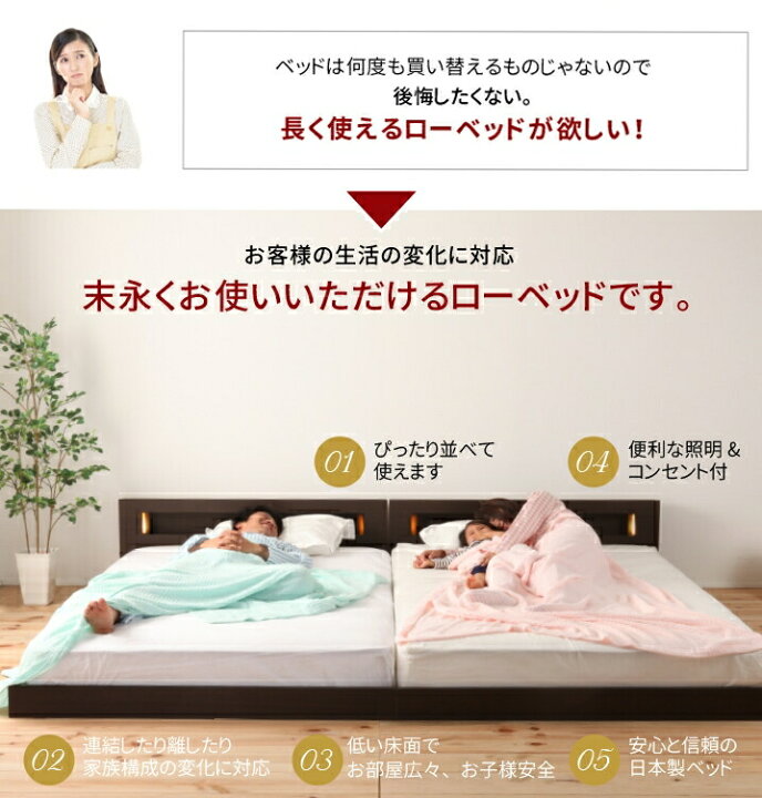 楽天市場】セミダブルベッド マットレス付き セミダブルサイズ 連結 