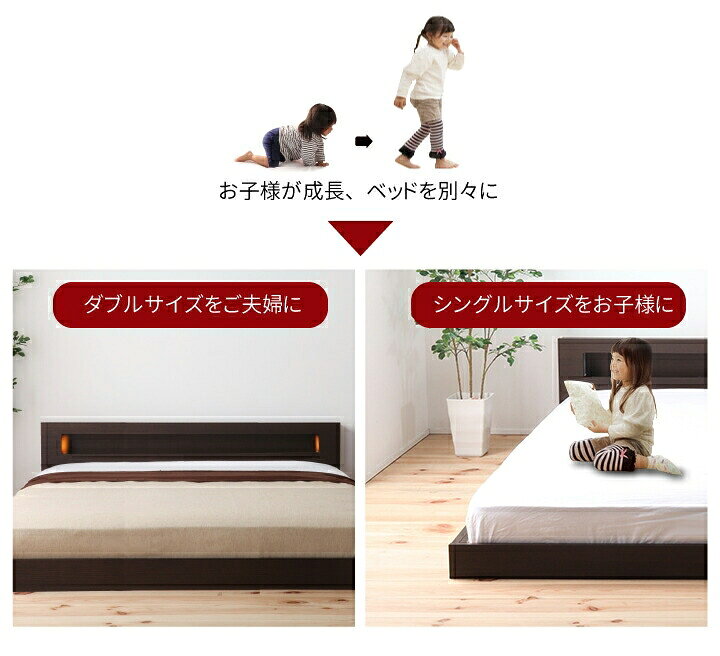 楽天市場】セミダブルベッド マットレス付き セミダブルサイズ 連結 