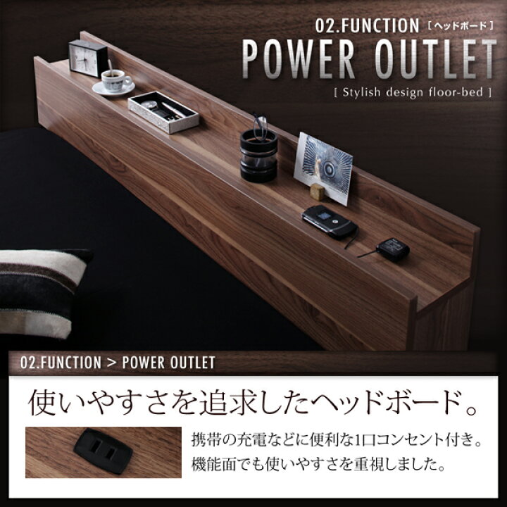 楽天市場】ベッド シングル マットレス付き シングルベッド 棚付き 