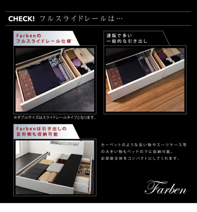 楽天市場】クイーンベッド 引き出し付きベッド 照明付き コンセント 