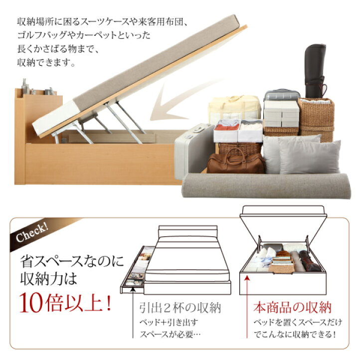楽天市場】組立設置付 国産 跳ね上げ式ベッド 収納ベッド Renati-NA 