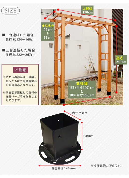 楽天市場】\ポイント5倍☆20日限定/フレックスパーゴラ190 2台組 平地金具セット【送料無料 アーチ 門 木製 バラ 薔薇 フェンス ホワイト ブラウン おしゃれ 小型 北欧 ガーデニング 屋外 家具 ツタ 蔦 イングリッシュガーデン エクステリア ロマンチック トレリス 園芸 ...