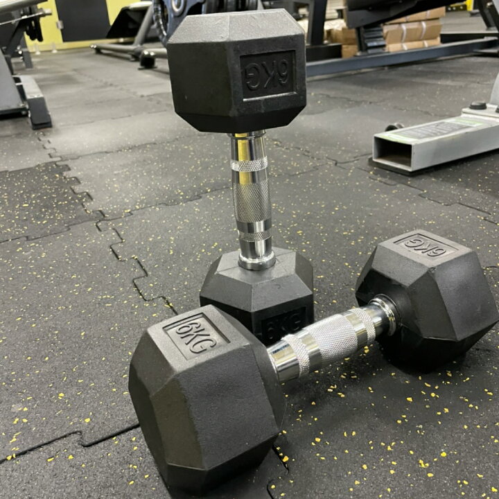 楽天市場】ラバー ヘックス ダンベル 6kg × 2個 セット バーベル 