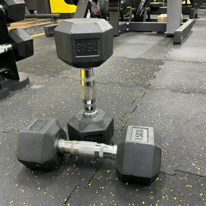 楽天市場】ラバー ヘックス ダンベル 7.5kg × 2個 セット バーベル 