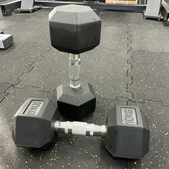 楽天市場】ラバー ヘックス ダンベル 10kg × 2個 セット バーベル 