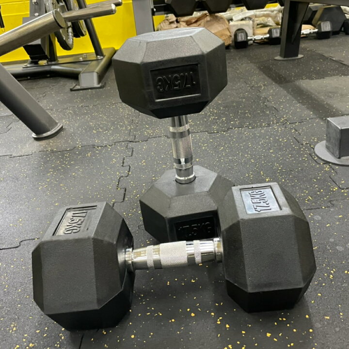 楽天市場】ラバー ヘックス ダンベル 17.5kg × 2個 セット バーベル 