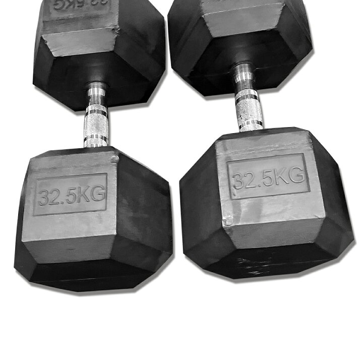 楽天市場】ラバー ヘックス ダンベル 32.5kg × 2個 セット バーベル 