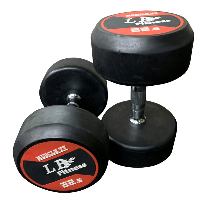 楽天市場】ラバー ダンベル 22.5kg × 2個 セット バーベル メンズ  