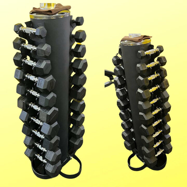 楽天市場】ラバー ヘックス ダンベル 1kg～10kg × 2個ずつ 計20個 ＋ 