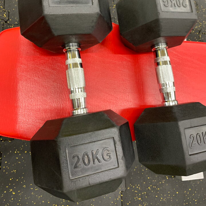 楽天市場】ラバー ヘックス ダンベル 20kg × 2個 セット バーベル 