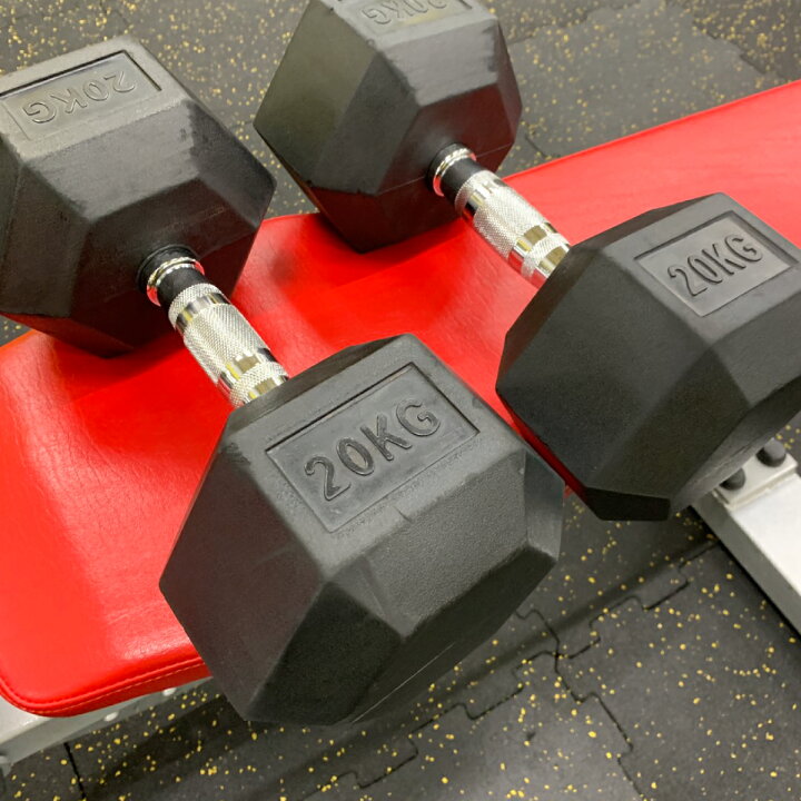 楽天市場】ラバー ヘックス ダンベル 20kg × 2個 セット バーベル 