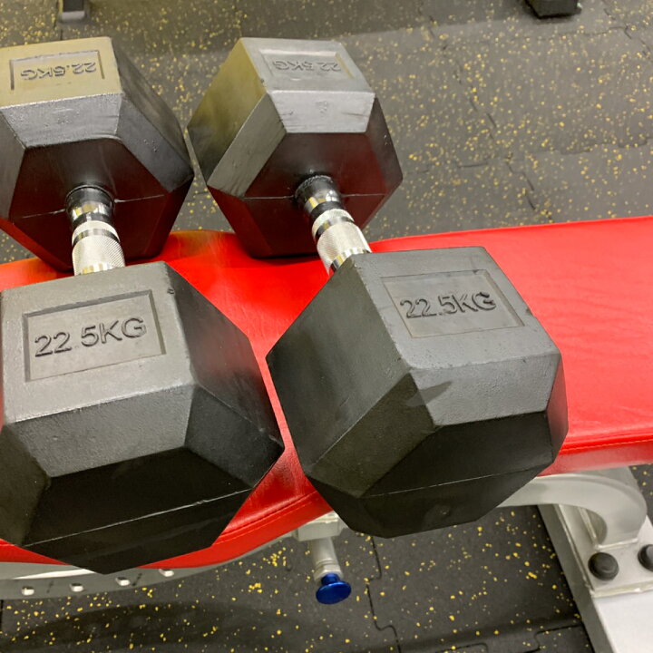 楽天市場】ラバー ヘックス ダンベル 22.5kg × 2個 セット バーベル 