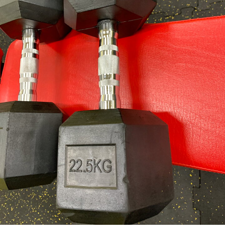 楽天市場】ラバー ヘックス ダンベル 22.5kg × 2個 セット バーベル 