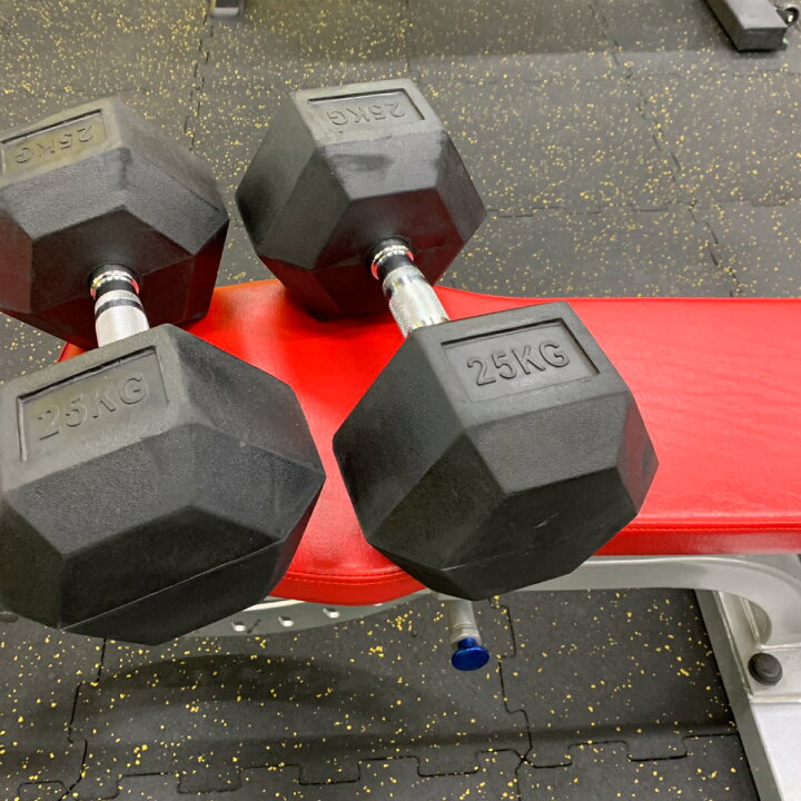 楽天市場】ラバー ヘックス ダンベル 25kg × 2個 セット バーベル 