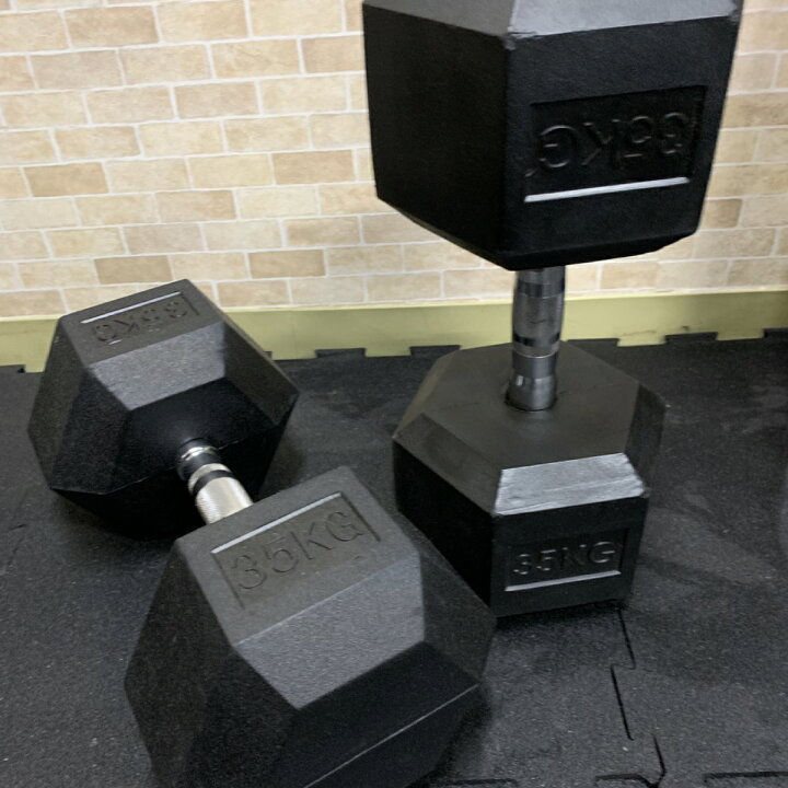 楽天市場】ラバー ヘックス ダンベル 35kg × 2個 セット バーベル  