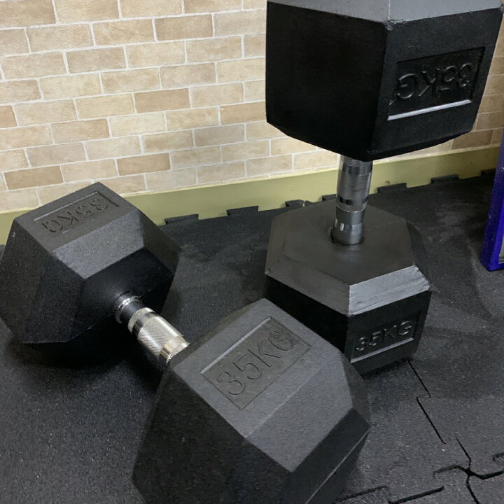 楽天市場】ラバー ヘックス ダンベル 35kg × 2個 セット バーベル 