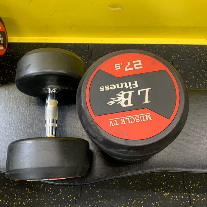 楽天市場】40% オフ ラバー ダンベル 27.5kg × 2個 セット バーベル 