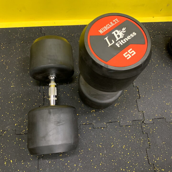 楽天市場】ラバー ダンベル 55kg × 2個 セット バーベル メンズ 