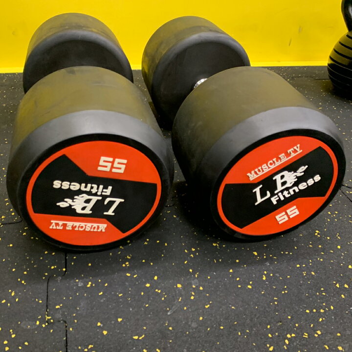 楽天市場】ラバー ダンベル 55kg × 2個 セット バーベル メンズ 