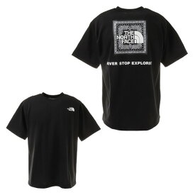 【5点10%OFF！まとめ買いクーポン☆25日限定】ノースフェイス（THE NORTH FACE） 半袖Tシャツ ショートスリーブバンダナスクエアロゴTシャツ NT32108 K （メンズ）