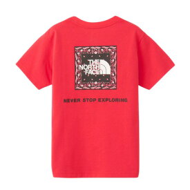 ザ・ノース・フェイス（THE NORTH FACE）（キッズ）ショートスリーブ バンダナ スクェアロゴ半袖Tシャツ NTJ32546 HI