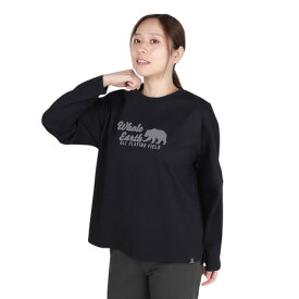 【最大10倍ポイントバックキャンペーン・要エントリー 1/24 20:00 - 1/25 23:59】ホールアース（Whole Earth）（レディース）長袖 BEAR Tシャツ WE2TDZ53 BLK ブラック 速乾