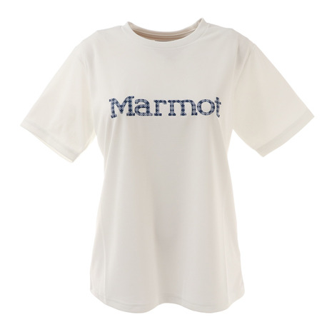 2点5％、5点10％OFFクーポン   マーモット（Marmot） 半袖Tシャツ ホワイト TOWRJA61XB WH ティーシャツ トップス カジュアル アウトドア クルーネック UVカット プリント 吸水速乾 （レディース）