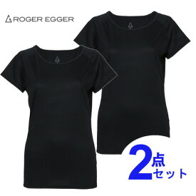 ロジャーエーガー（ROGEREGGER）（レディース）2枚セット 半袖アンダーシャツ インナー エボウールライト RE1FES562009 BLK ブラック