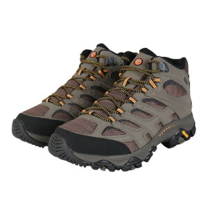メレル(MERRELL)(メンズ)トレッキングシューズ ハイカット 登山靴 モアブ 3 シンセティック ミッド ゴアテックス ワイド 500639W WALNUT サンドベージュ