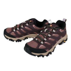 メレル(MERRELL)(レディース)ゴアテックス トレッキングシューズ ローカット 登山靴 モアブ3 SYNTHETIC 500190 BURGUNDY/BURLWOOD ビブラムソール