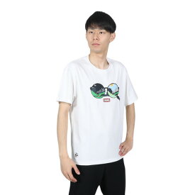 チャムス（CHUMS）（メンズ）グラシーズTシャツ CH01-1985-W001 半袖ティーシャツ トップス カジュアル アウトドア プリント クルーネック 接触冷感