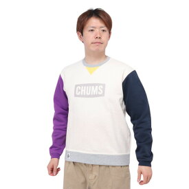 チャムス（CHUMS）（メンズ）スウェット トレーナー チャムス ロゴ クルートップ CH00-1416-C091 パープル×ネイビー 裏起毛 綿100