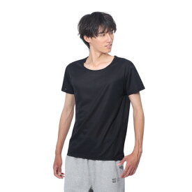 クー（Coo.）（メンズ）ドライプラス 丸首 半袖アンダーシャツ 891CO4GC0001 BLK 吸汗 速乾