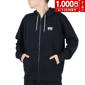 【1000円OFFクーポン対象 4/3迄】ヘリーハンセン（HELLY HANSEN）（メンズ、レディース）トレーナー スウェット HHロゴフルジップスウェットフーディー HH32409 K