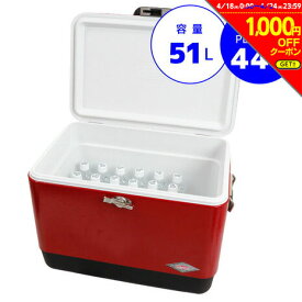 【1000円OFFクーポン対象 4/24迄】コールマン（Coleman） スチールベルトクーラー 54QT レッド ブラック 51L 3000006615 クーラーボックス キャンプ BBQ バーベキュー 釣り