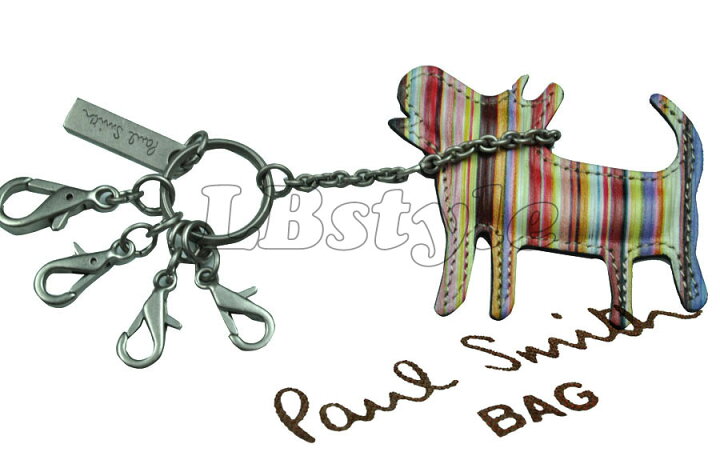 楽天市場 ポールスミス Paulsmith マルチストライプ 牛革キーホルダー 小犬0 0061 Lbstyle