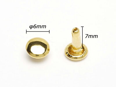 楽天市場 両面カシメ 小 足長 本金 F6mm 足の長さ7mm 10ヶ メール便選択可 クラフト社 レザークラフト金具 両面カシメ レザークラフト材料専門店ぱれっと