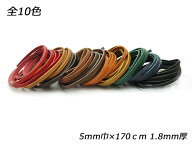 アラバスタレース 全10色 5mm巾×170cm 1.8mm厚 1本【メール便選択可】 [レザークラフトぱれっと] レザー…