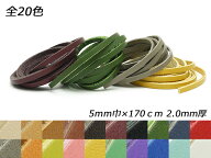 ドエリアレース 全20色 5mm巾×170cm 2.0mm厚 1本【メール便選択可】 [レザークラフトぱれっと] レザーク…