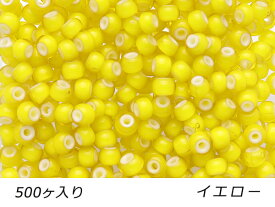 【大袋】ホワイトハーツビーズ 小 イエロー 外径5.0mm×長さ3.5mm 穴径1.2～1.6mm 約500ヶ【メール便選択可】 [ぱれっと] レザークラフト金具 アクセサリー金具