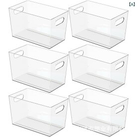 収納ボックス 透明 整理ケース 整理ボックス プラスチック キッチン 台所 卓上 小物入れ 野菜 果物 冷蔵庫用 透明ケース 蓋なし 収納かご 収納バスケット 雑貨整理 整理整頓 積み重ね可能 頑丈 耐久性 洗濯可能 清潔感 シンプル おしゃれ