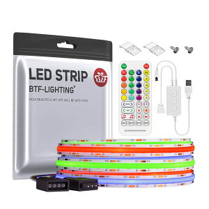 FCOB COB RGB LED�e�[�v���C�g �����x �t���L�V�u�� 1M 576LEDs/m 4PIN RGB ��8mm �X�g���b�v���C�g DC5V Bluetooth ���y���� APP���� IR�����[�g USB�R���g���[���[�t�� �������F �ό`�\ �ؒf�\ �Q�� �L�b