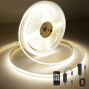 COB LED�e�[�v���C�g5m 24V �����F 4000K ���P�x �����\ �����x �t���L�V�u�� LED�e�[�v���C�g �t��RF �����[�g����� PSE�F�ؓd�� �ؒf�\ ��t�ȒP �H��s�v ��h�� �X�� ���� �z�[�������p DIY