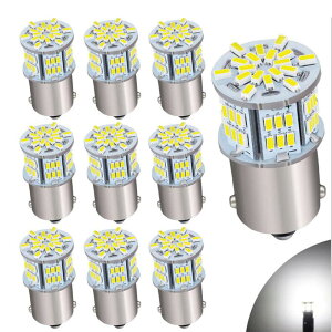 S25 �V���O���� 12V-24V �z���C�g �s���p180�x �iP21W 1156 G18 BA15S) 54�A LED�o���u 3014SMD �ėp �ԗp�g���b�N �T�C�h�}�[�J�[ �E�C���J�[ �o�b�N�����v �|�W�V���� LED ���C�g 10�Z�b�g