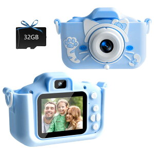 �L�b�Y�J���� �q���p�g�C�J���� 1080P HD ����J���� 32GB TF�J�[�h�t USB�[�d�� 2.0�C���` IPS��� 4�{�Y�[��?�f���A�������Y/�V���R���ی�P�[�X/�^�C�}�[�B�e/���B��@�\/�Q�[���@�\�t�� 3��?10��