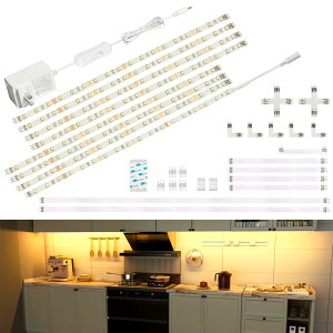 LED�e�[�v���C�g 2.4m �d���F �ԐڏƖ� led �t�B�M���A���C�g 0.3Mx8�{ �A�ډ\ DIY �����p ���ʃe�[�v ��t�ȒP SMD2835 144LED ���ʔ��� ���P�x �L���r�l�b�g/�L�b�`��/�Q��/������/�X��/�R���N�V��