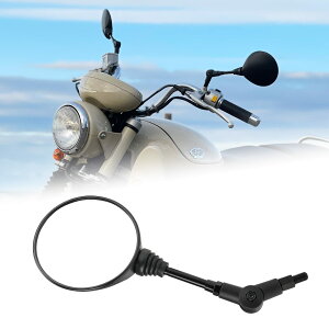 オフロードミラー バイクミラー 可倒式ミラー 折りたたみ 片側1本 左右兼用 左右共通 10mm 8mm 汎用 レブル250用 CT125用 アンダーミラー 可動式ミラー 丸ミラー 円形 丸型 カブ ミラーホルダー付