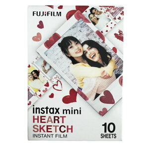FUJIFILM �`�F�L �C���X�^���g�J���[�t�B���� instax mini�p�t�B���� HEART SKETCH�i�n�[�g�X�P�b�`�j 1�p�b�N�i10�����j�y�|�X�g�����z