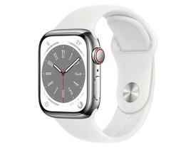 【新品・在庫あり・送料無料】Apple Watch Series 8 GPS+Cellularモデル 41mm MNJ53J/A [シルバーステンレススチールケース/ホワイトスポーツバンド]