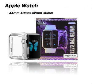 Apple Watch �S�ʉt���ی�J�o�[ Apple Watch Series 7 SE Series6 Series 5 4 3 2 44mm 40mm 42mm 38mm 45mm 41mm �P�[�X �A�b�v�� �E�H�b�` �t�B����+�P�[�X��̉��݌v �S�ʕی�P�[�X ���i�� TPU�� �N���A �ȈՕ BK1